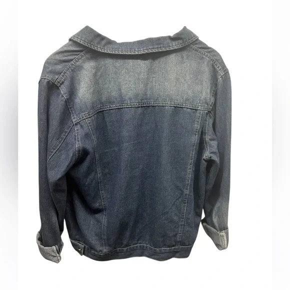 L/XL. NWT. Sacred Threads Dark Blue Jean Jacket. BL/RD12 - Picture 2 of 2